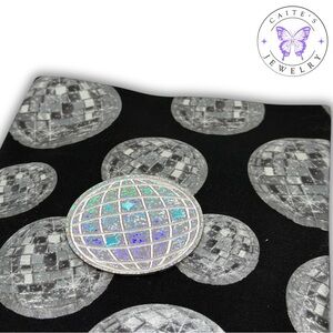Handmade Small Book/Kindle Sleeve with a Disco Ball Fabric